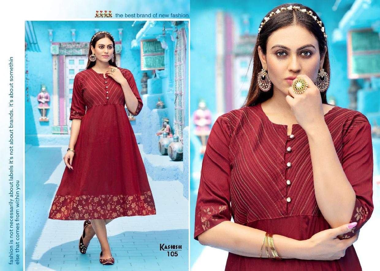 Kashish 101 Latest Regular Wear Rayon Slub Designer Kurti Collection